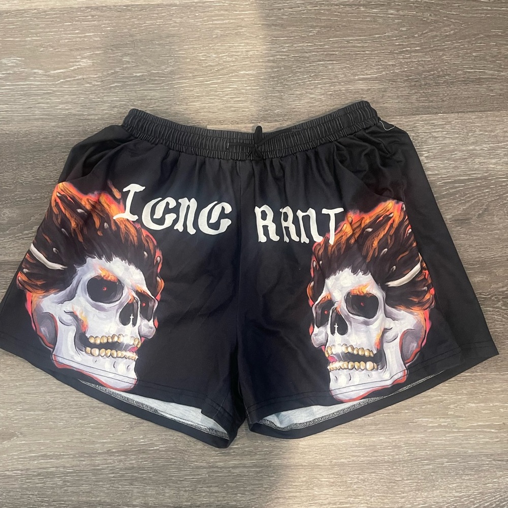 Black graphic shorts
